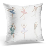 Baleta plesačica u devojci ravnog stila i momak Tutu haljina različita koreografska pozicija kolekcija jastučni jastuk za jastuk