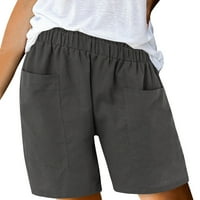 Ženske kratke hlače Pamuk visoki elastični šaltirani rufffle slatki kratke hlače plaža Flowy Casual Hotsas High-assed izvlačenja elastičnih pantalona u džepovima s džepovima