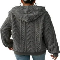 Colisha dame pulover duge dugih rukava Fuzzy Fleece duksevi s labavim fit sportskim zglobovima tamno
