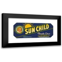 Anonimni crni moderni uokvireni muzej umjetnički print pod nazivom - Sun Child Florida Citrus etiketa