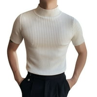 Muški pola kornjača Ležerne prilike modne pletene košulje za dno vrhove pletene kratkih rukava majica