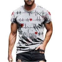 CLlios muns majice kratkih rukava, srčani grafički tee ulica modna posada vrat na vrhu noviteta trendi