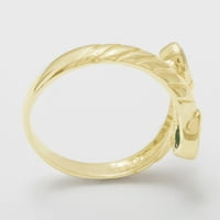 Britanci napravio 9k žuto zlato prirodno smaragdni prsten za žene - Opcije veličine - 5. - Opcije veličine - veličine za dostupnost