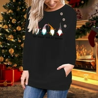 Božićna majica Funny Story Movie Recite grafički majica Xmas Bluze za bluze s dugim rukavima na dugim božićnim zatvaračem Crna L
