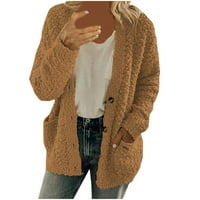 Ženske jakne od runa plus veličina puna zip topla zimska kaputa od runa Termalna dukserica sa džepom