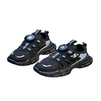 Dječje atletske cipele Sport tenisice cipela platforme tenisice Comfort treneri dječaci Djevojke mrežice Rotirajuće kopče Crni 8toddlers