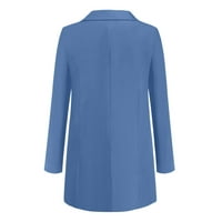 Cardigan za ženske bluze kaput Otvoreno Forner Formalno SOLID rukav Kordigan džepovi Žene Dugi ženski