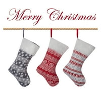 18 '' Božićne čarape, Snowflake Fau Furffice Personalizirane božićne čarape za kamin stablo Obiteljski
