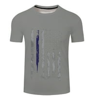 Muška ljetna 3D-digitalna silaska Dan Neovisnosti majica Majica kratkih rukava poliester siva 5xl