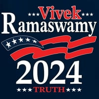 Wild Bobby Vivek Ramaswamy Truth kampanja Američka zastava istina Politička žena Standardni V-izrez Tee, Mornarice, X-Veliki