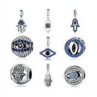 Toyella s srebrne perle perlice personalizirani privjesak zla kombinacija za oči DIY narukvica Ogrlice perle Privjesak 3style