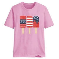 GUZOM JUNIORS Ljetni vrhovi - Ležerna bluza Kratki rukav Crew Crew Neck Trendy Comfy T majice TEE majice Pink XXL
