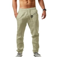Muška jogger dukseva modna ležerna ispisana posteljina džep čipkasti hlače velike veličine hlače