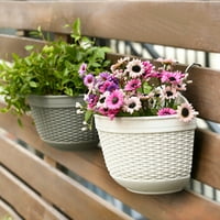 Walbest imitacija ratana zidni viseći cvijet biljka lončana košara polukružna ograda košara za sadnica balkona