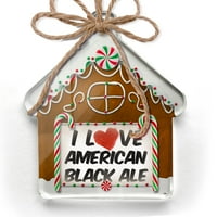 Ornament tiskan jednostrano volim američki crni ale piv božić neonblond
