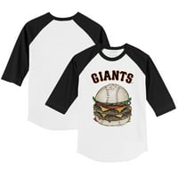 Mladića Tiny Turpap Bijela crna San Francisco Giants Burger 3 majica sa 4 rukava