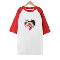 Ecqkame ženske majice Uskršnji zečji printirani okrugli vrat podložni u potpunosti labava majica bluza