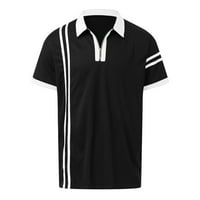 Pedort Fun Golf Polos za muškarce Muške polo majice Zip Classic Stretch Slim Fit T majice Ležerne i radne crne boje