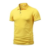 Muška košulja muško proljeće ljeto čisto pamuk kratki rukav gornji dvostruki gumb pune boje rever majica