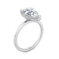 Marella - Moissite Pear Real Lab Diamond Angažman prsten sa skrivenim halo