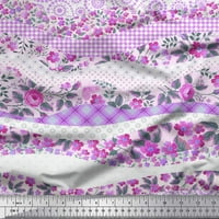 Soimoi Rayon Crepe tkanina točka, cvjetni i provjeri patchwork tkanini otisci sa dvorištem širom