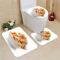Desertne krem ​​karamel kikiriki kupaonica Rugmovi set za kupanje Contour mat i toaletni poklopac poklopca