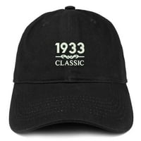 Trendy Odjeća za odjeću Classic Emneided Retro meka pamučna bejzbol kapa - crna