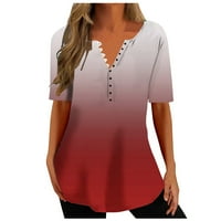 Gaecuw ljetni vrhovi za žene bluze s kratkim rukavima Ther Regularni fit pulover majice gradijentni