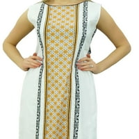 Phagun ženska dizajnerskog pamuka ravno kurti bijela kurta casual indijska tunika-22