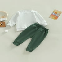 Toddler Baby Boy Set Set Solid Boja s dugim rukavima Crewneck Dukserica TOP Ležerne hlače Postavi jesen