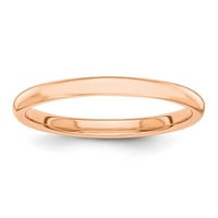14K ružičasti zlatni polirani muškarci ženski prsten za vjenčanje