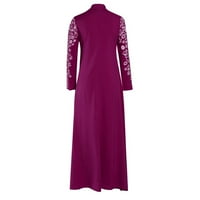 DrpGunly haljine za žene duga haljina, musliman kaftan arapska Jilbab Abaya islamske čipke šivene maxi casual haljine za žene, žene modne ženske haljine vruće ružičaste xxxxxl
