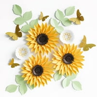 Fonder Mols 3D suncokretorni papir Cvijeće ukrasi