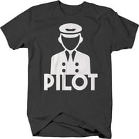 Pilot leta nebo kontrola autopilota leteći avionske majice za muškarce veliki tamno siva