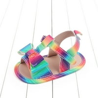 Juebong Toddler cipele za bebe Girls Slatka moda izdubljena gradijentna boja luk bez klizanja mekane donje sandale, višebojne, 12-mjeseci