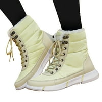 Čizme za žene Ženske zimske čizme s toplim snijegom Vodootporno i ne klizanje runo čipke pamučne cipele sniježne čizme bijele boje