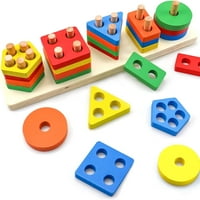Drvene igračke za učenje za godišnje dječake djevojke, šarene oblikovanje igračke za sortiranje malih