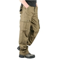 Xysaqa muške velike i visoke teretne hlače casual opuštajuće fit ravne noge hlače pamuk rade na otvorenom planinarske hlače više džep