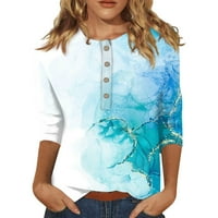 Bluze up bluze za žene grafičke rukavske tuničke majice V izrez plus veličina Boho vrhovi Clearence