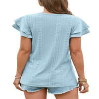 Sanviglor Women majica Majica sa čvrstim bojama Kratki rukav Ljetni vrhovi labavi tee radnu tunika bluza