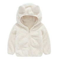 Dezed Toddler Fleece jakne za klirens dječake Djevojke Solid Boja plišana slatka medvjedi uši zimski duksevi debeli kaput jakna 12-mjeseci bijela
