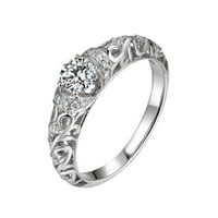 Šuplji prsten uzorak loptica Hollow Diamond Ring Dame Girl Ring Poklon