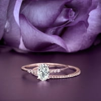Bajka Deco 2. Carat ovalni rez dijamantski set za angažman, klasični vjenčani prsten u 10K čvrstih ruža zlata, poklon za njen, obećajući prsten, bridalni poklon, obljetni poklon