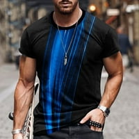 Zermoge Bluzes Majice za muškarce na čišćenju Prodaja Muškarci Ležerni okrugli vrat 3D digitalni ispis Pulover fitness sportski rukavi majica