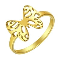 Šuplji leptir prsteni prsten za prstenje gotički insekt nehrđajući čelik životinjski nakit za žene