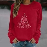 Ružna praznična dukserica ženski džemperi slatki gnomi Ispiši smiješne majice s dugim rukavima Crewneck pulover vrhove