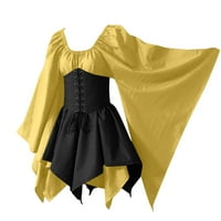 Halloween Pokloni za žene Renesanse srednjovjekovni kostim Gothic Retro korzet haljina od rukava s rukavima