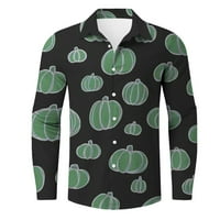 Green Polo majice za muškarce muške jesenje ispisa Ležerne košulje dugih rukava poliester