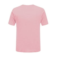 APEPAL Ljetna bluza majica za žene s kratkim rukavima okrugli vrat slatka tiskana tunika bluza TOP dame casual labav top ružičasti l