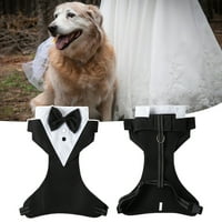 Shulemin Formalno vjenčano odijelo za pse s povodljivim prstenom za zatvaranje kopča za zatvaranje crne